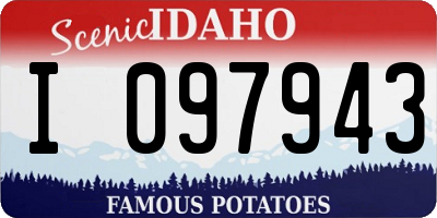 ID license plate I097943