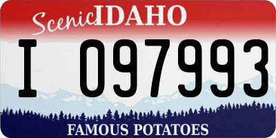 ID license plate I097993