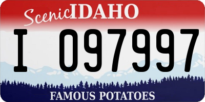 ID license plate I097997