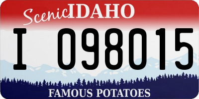 ID license plate I098015