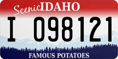 ID license plate I098121
