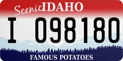 ID license plate I098180