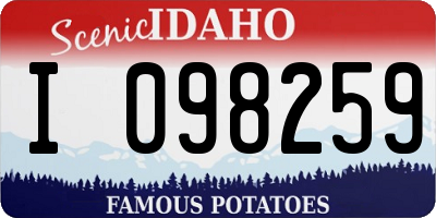 ID license plate I098259