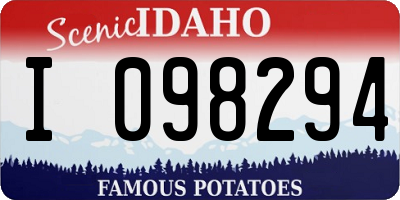 ID license plate I098294