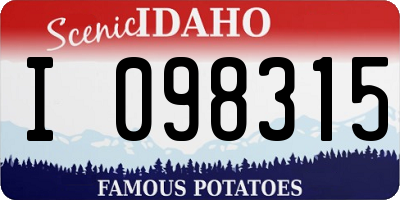 ID license plate I098315
