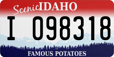 ID license plate I098318