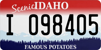 ID license plate I098405