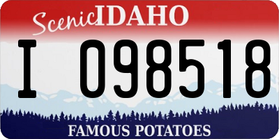 ID license plate I098518