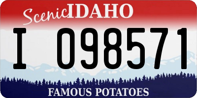 ID license plate I098571