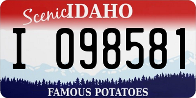 ID license plate I098581
