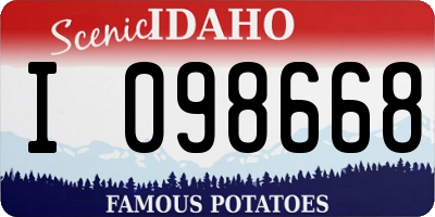 ID license plate I098668