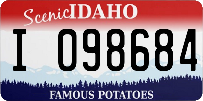 ID license plate I098684
