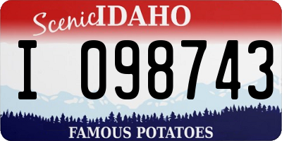 ID license plate I098743