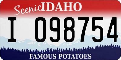 ID license plate I098754