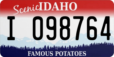 ID license plate I098764