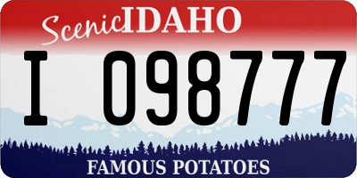 ID license plate I098777