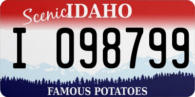 ID license plate I098799