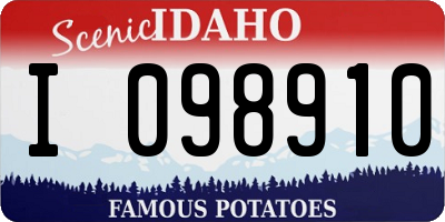 ID license plate I098910