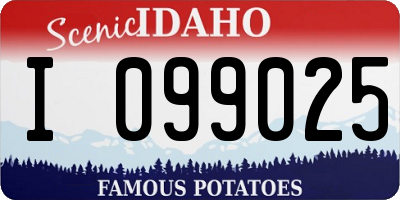 ID license plate I099025