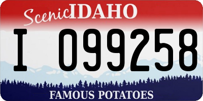 ID license plate I099258