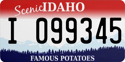 ID license plate I099345