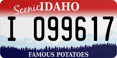 ID license plate I099617