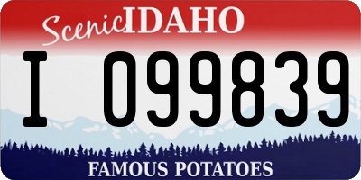 ID license plate I099839