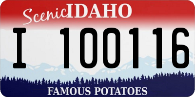 ID license plate I100116