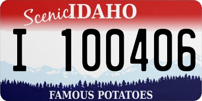 ID license plate I100406