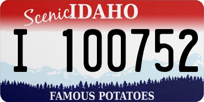 ID license plate I100752