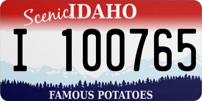 ID license plate I100765
