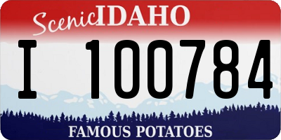 ID license plate I100784