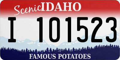 ID license plate I101523