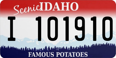 ID license plate I101910