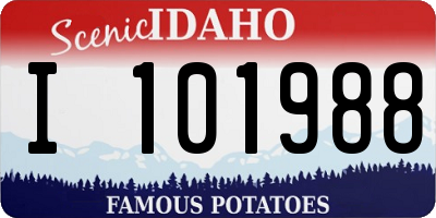 ID license plate I101988