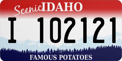 ID license plate I102121