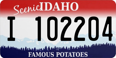 ID license plate I102204