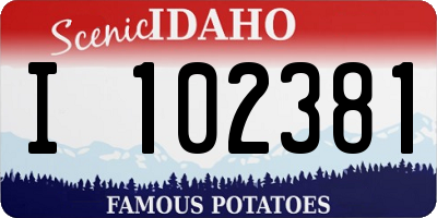 ID license plate I102381