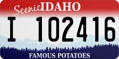 ID license plate I102416