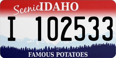 ID license plate I102533