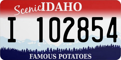 ID license plate I102854