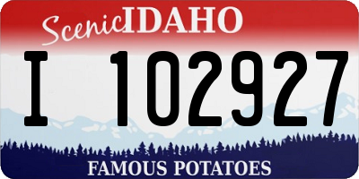 ID license plate I102927