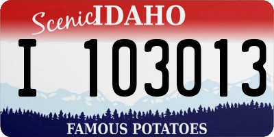 ID license plate I103013