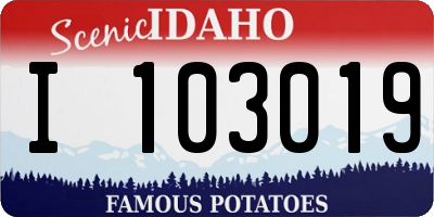 ID license plate I103019