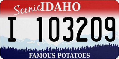 ID license plate I103209