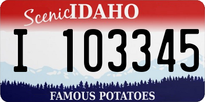 ID license plate I103345