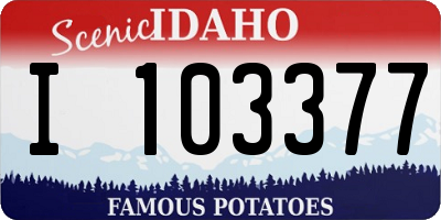 ID license plate I103377