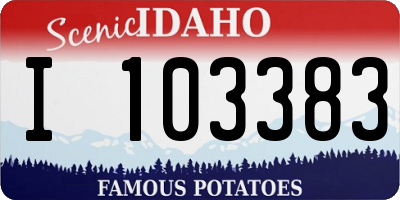 ID license plate I103383