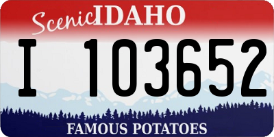 ID license plate I103652