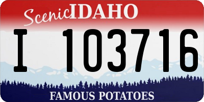 ID license plate I103716